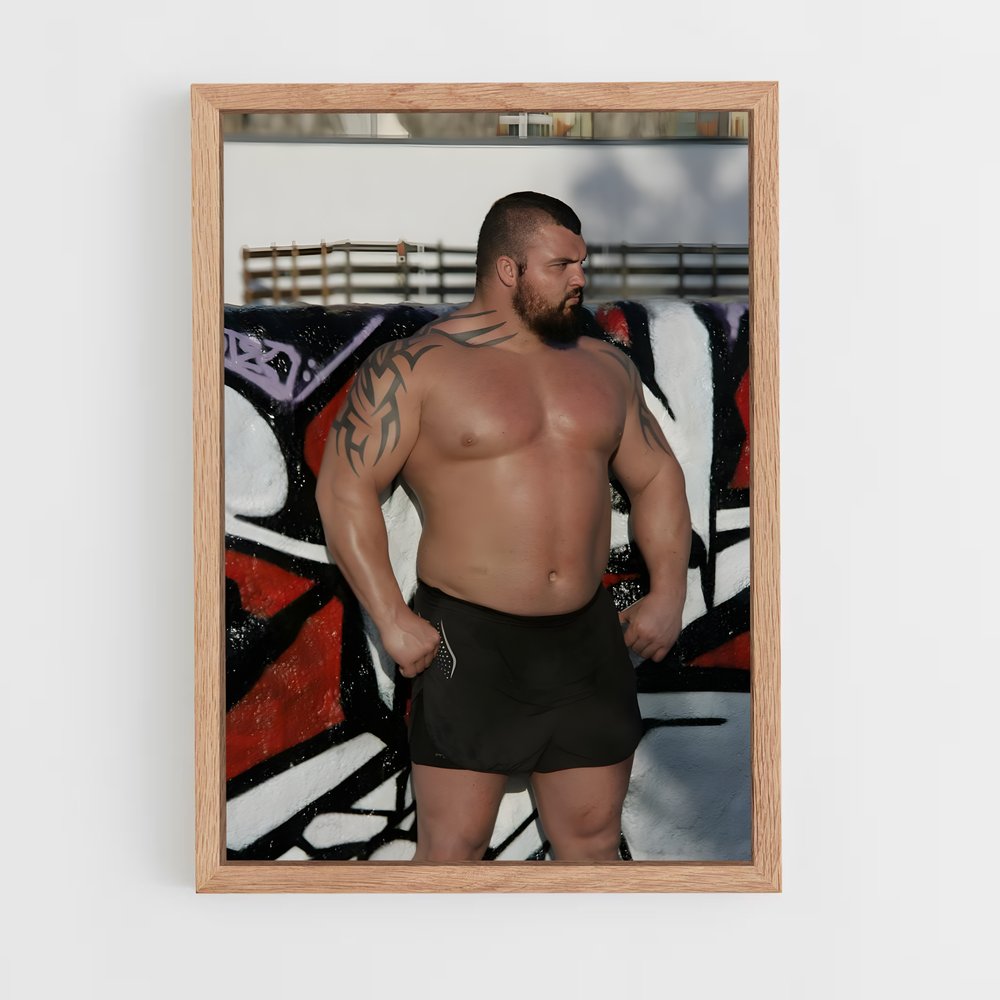 Poster L'Homme à Barbe – affiche Powerlifting (vue 4)